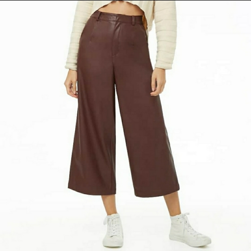 Faux leather culottes